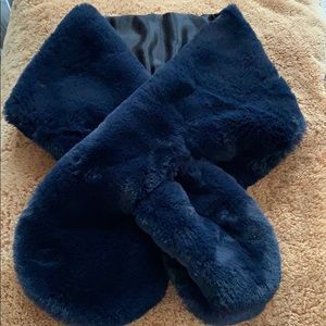 Navy plush scarf